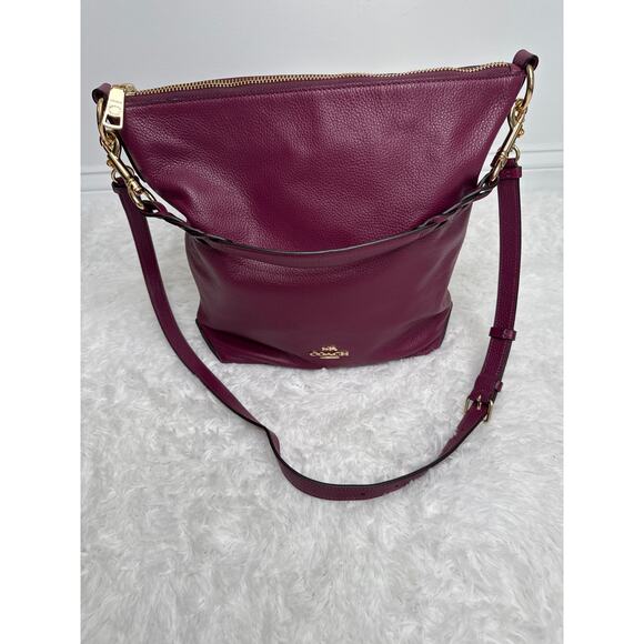 Coach Abby duffle berry Pebbled Leather Shoulder Bag F31507 like NEW - Picture 15 of 15